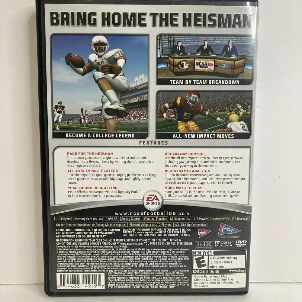 NCAA Football 06 - Playstation 2‎ (PS2) With Manual